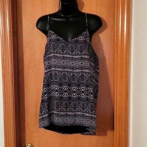 Women's L Black & White Printed Top